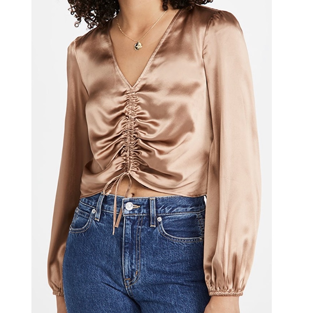 Reformation Dean Top Gold bronze medium NWT